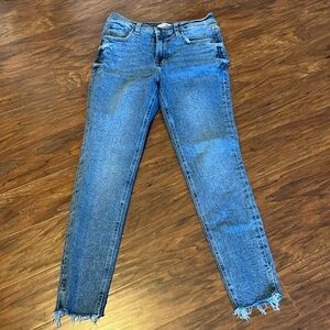 Kensie Blue Ankle Frayed Jeans